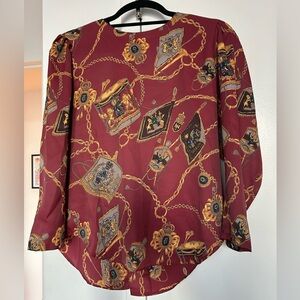 Vintage reworked silky blouse with buttons